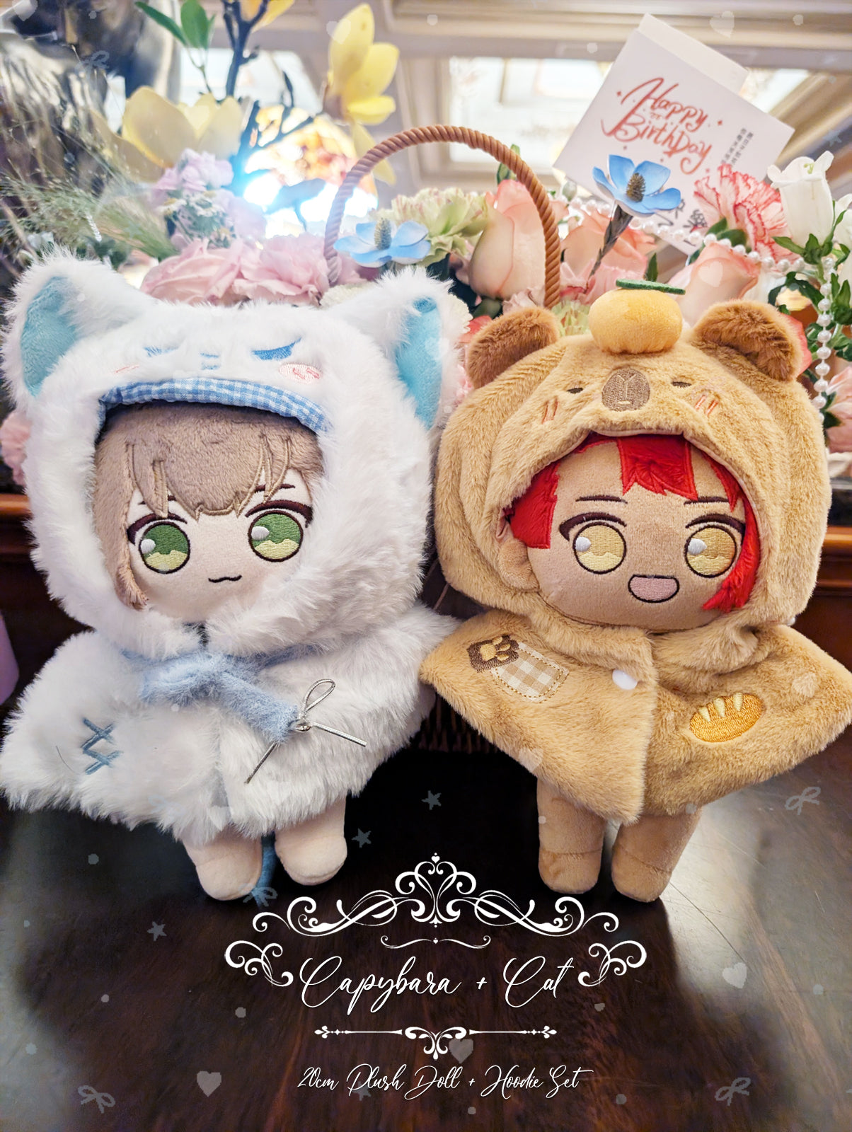 ANRI & JUN 20cm Plush Dolls (Cat Suit Version)