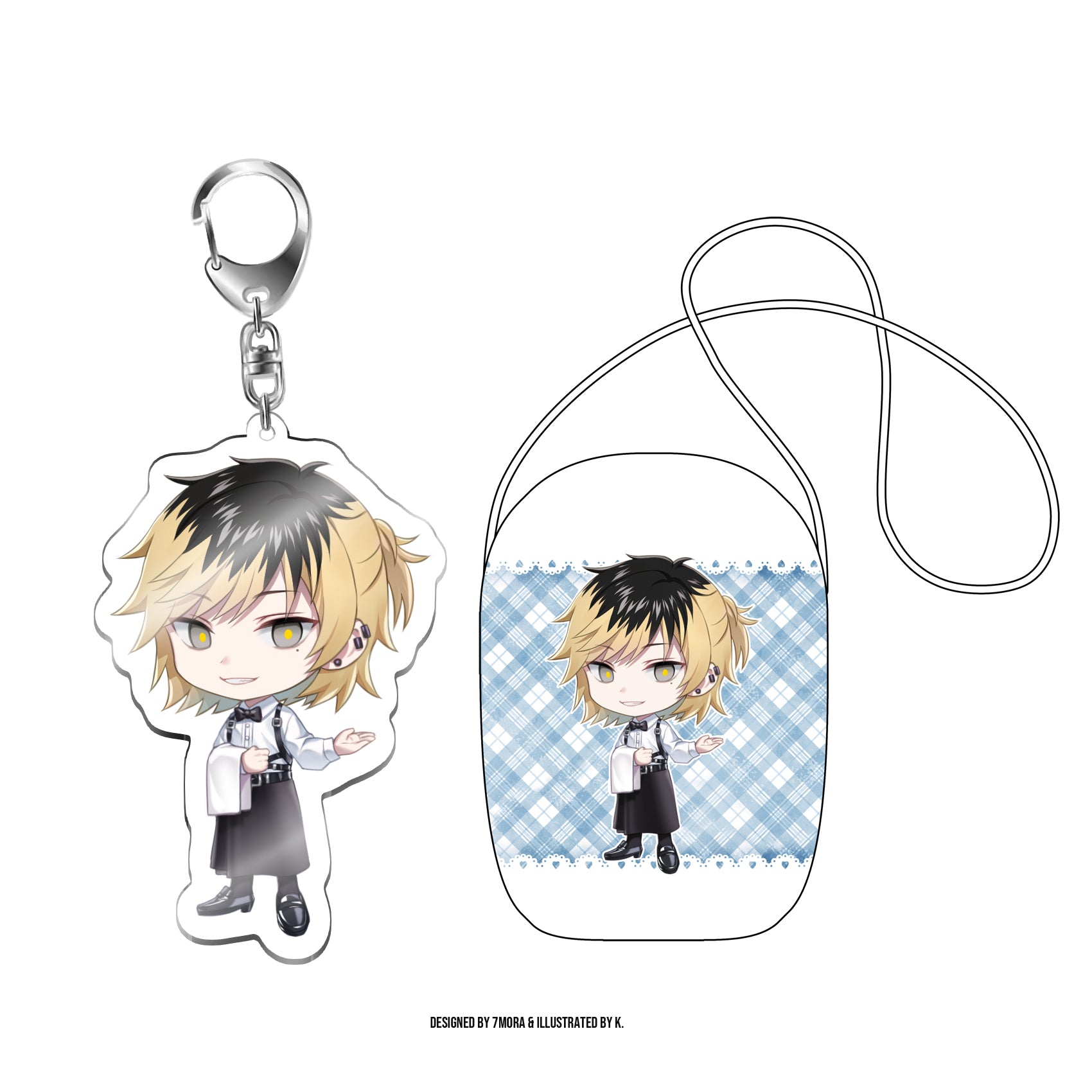 Synthesizer V ANRI, JUN, NOA Cafe Plush Pouch & Acrylic Keychains