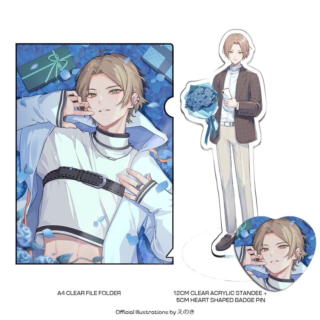 Synthesizer V ANRI♂ [White Day Edition] - A4 File Folder + Clear Acrylic Standee + Heart Can Badge