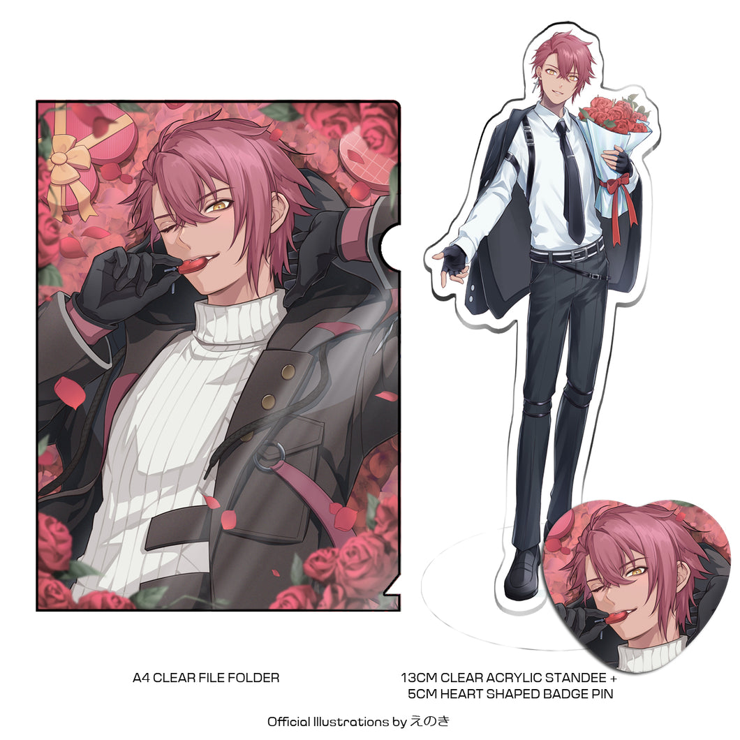 Synthesizer V JUN [White Day Edition] - A4 File Folder + Clear Acrylic Standee + Heart Can Badge