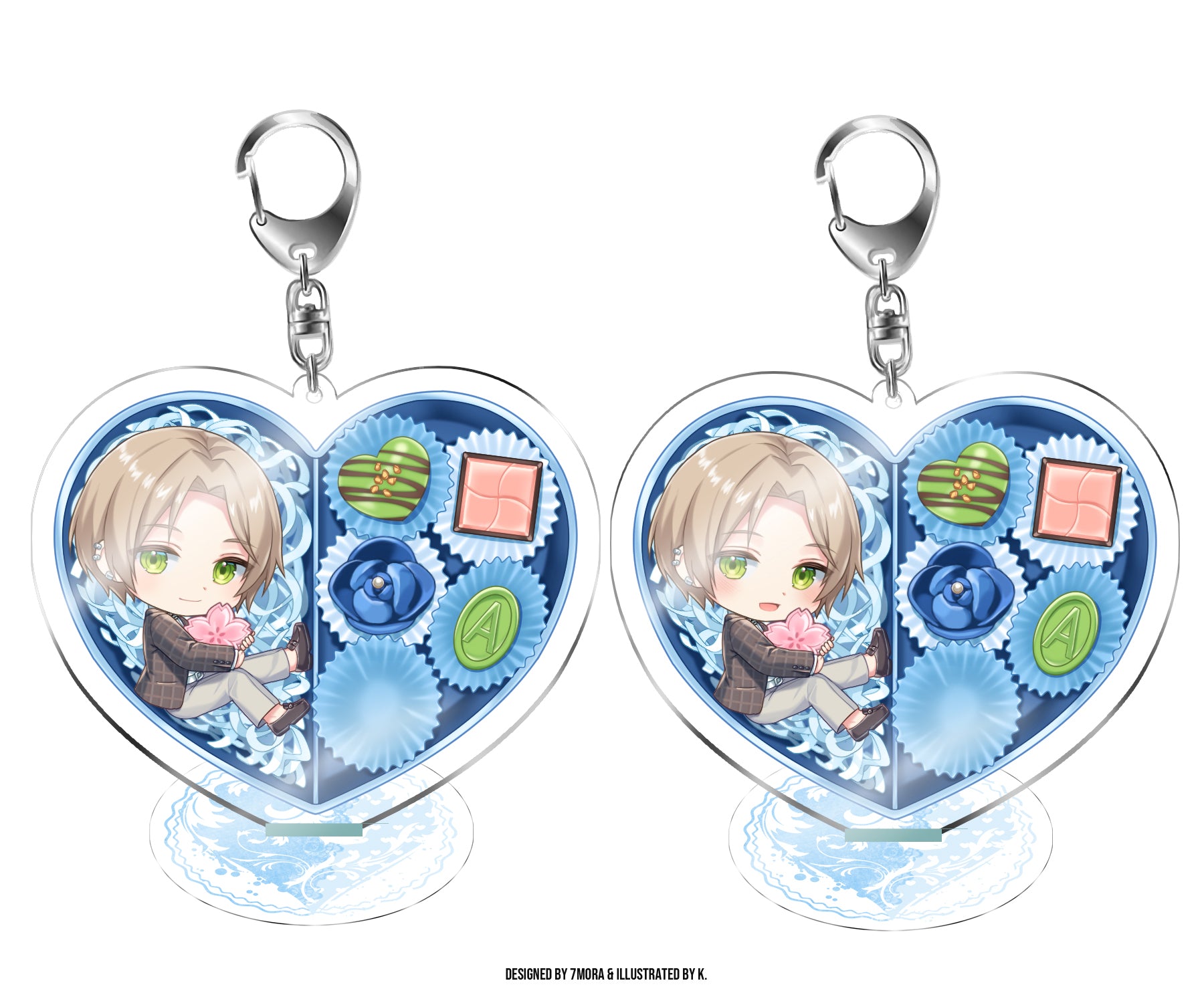 Synthesizer V JUN ANRI♂ - Clear Acrylic Keychain Standee (White Day Version)