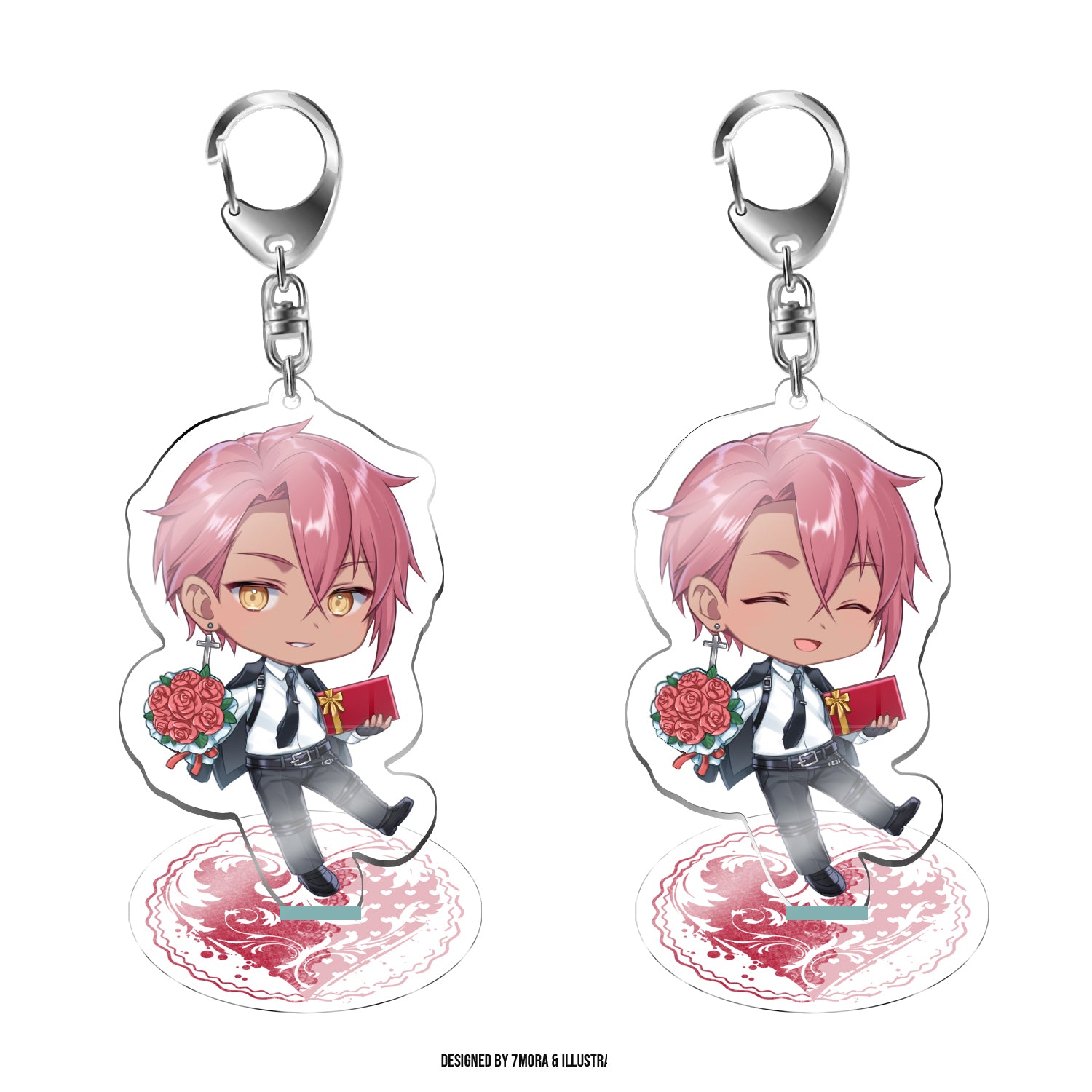 Synthesizer V JUN ANRI♂ - Clear Acrylic Keychain Standee (White Day Version)