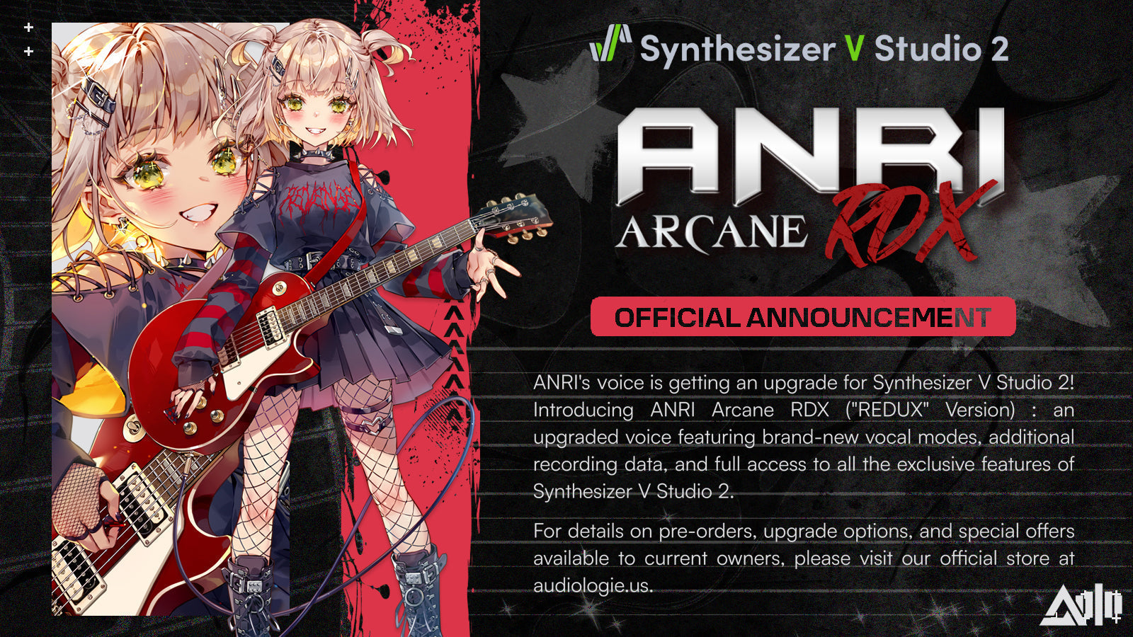 SYNTHESIZER V STUDIO 2 ANRI Arcane RDX + PRE-ORDER AND UPGRADE ACCESS INFORMATION (AUDIOLOGIE)