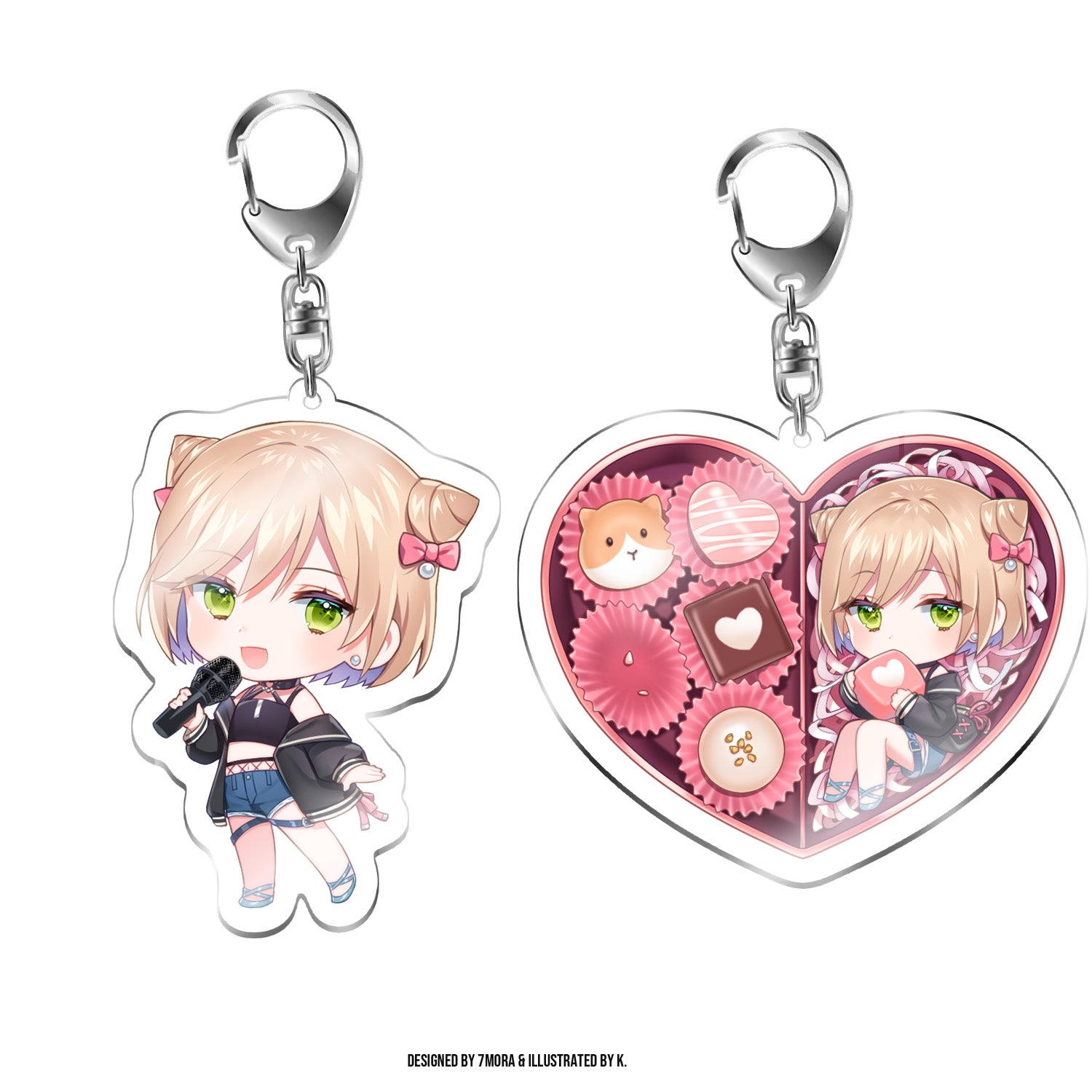 Synthesizer V ANRI - Clear Acrylic Keychains (Standing and Chocolate Box)