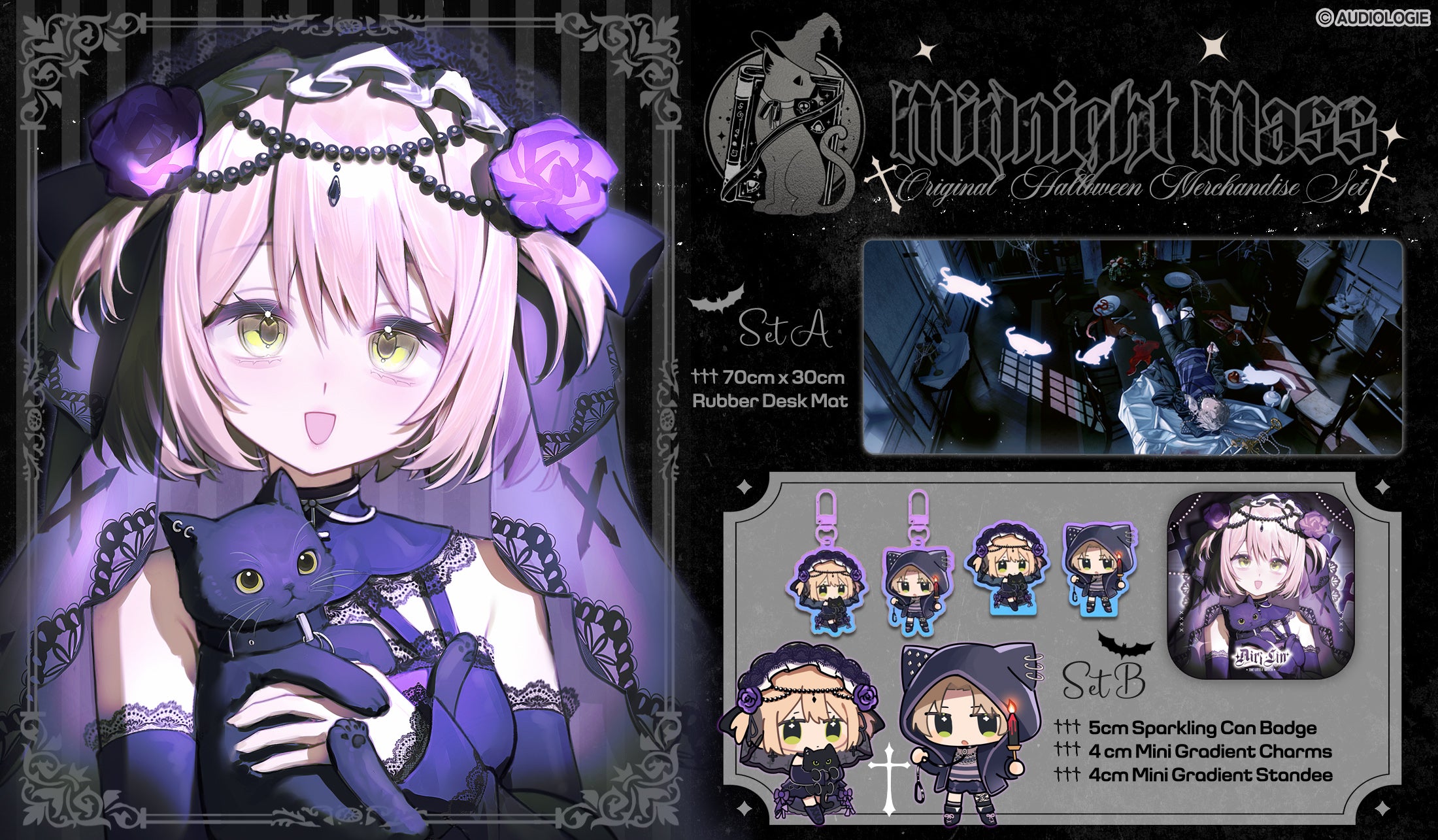 ANRI, ANDI 'Midnight Mass' Merchandise Set - XL Gaming Desk Mat, Badge