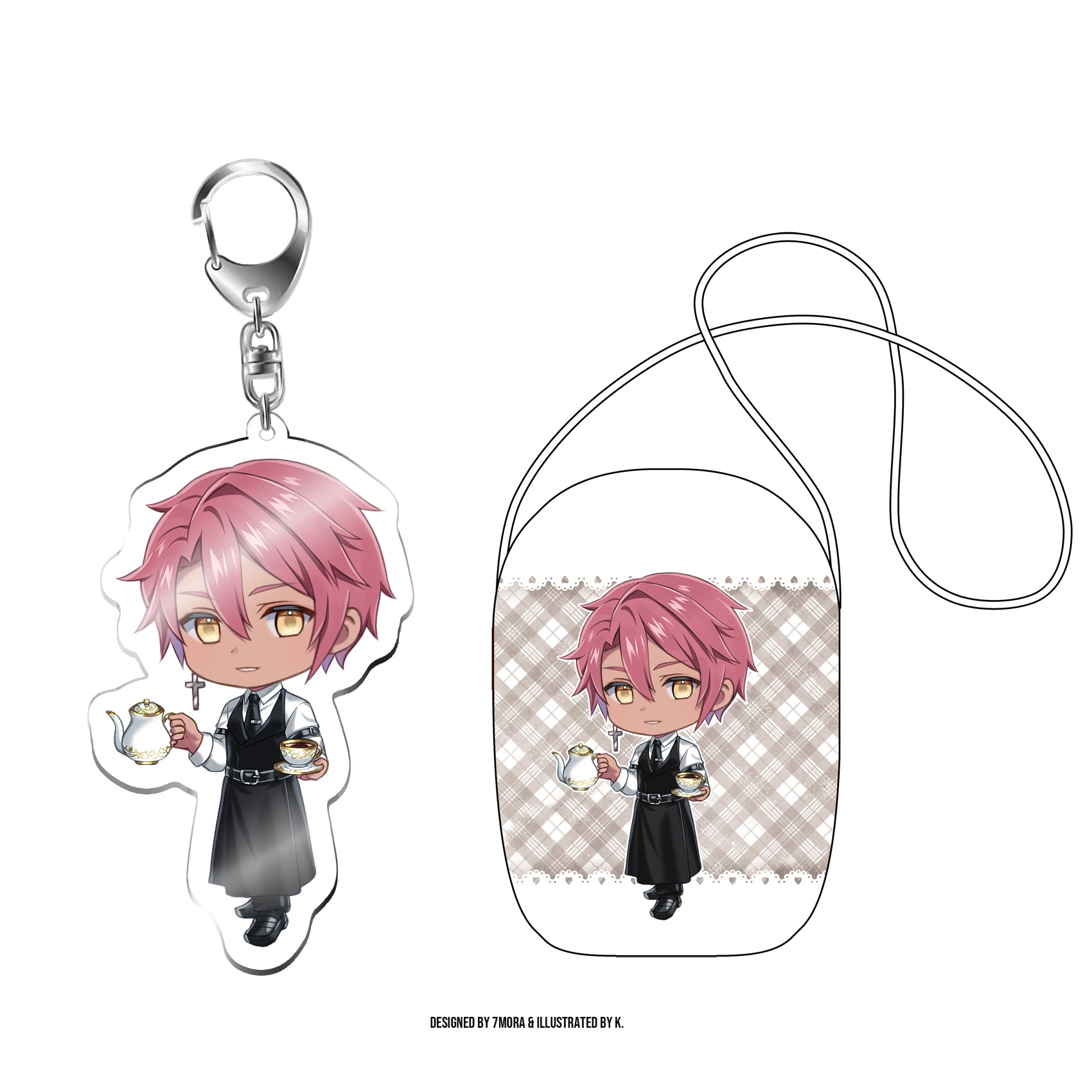 Synthesizer V ANRI, JUN, NOA Cafe Plush Pouch & Acrylic Keychains