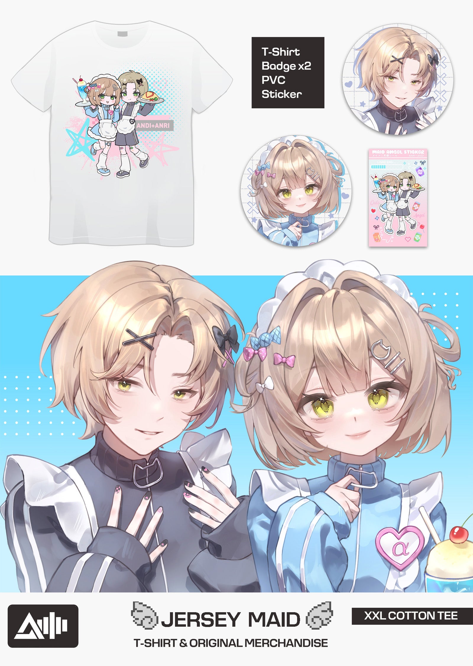 JERSEY MAID ANRI ANDI T-SHIRT + MERCH SET