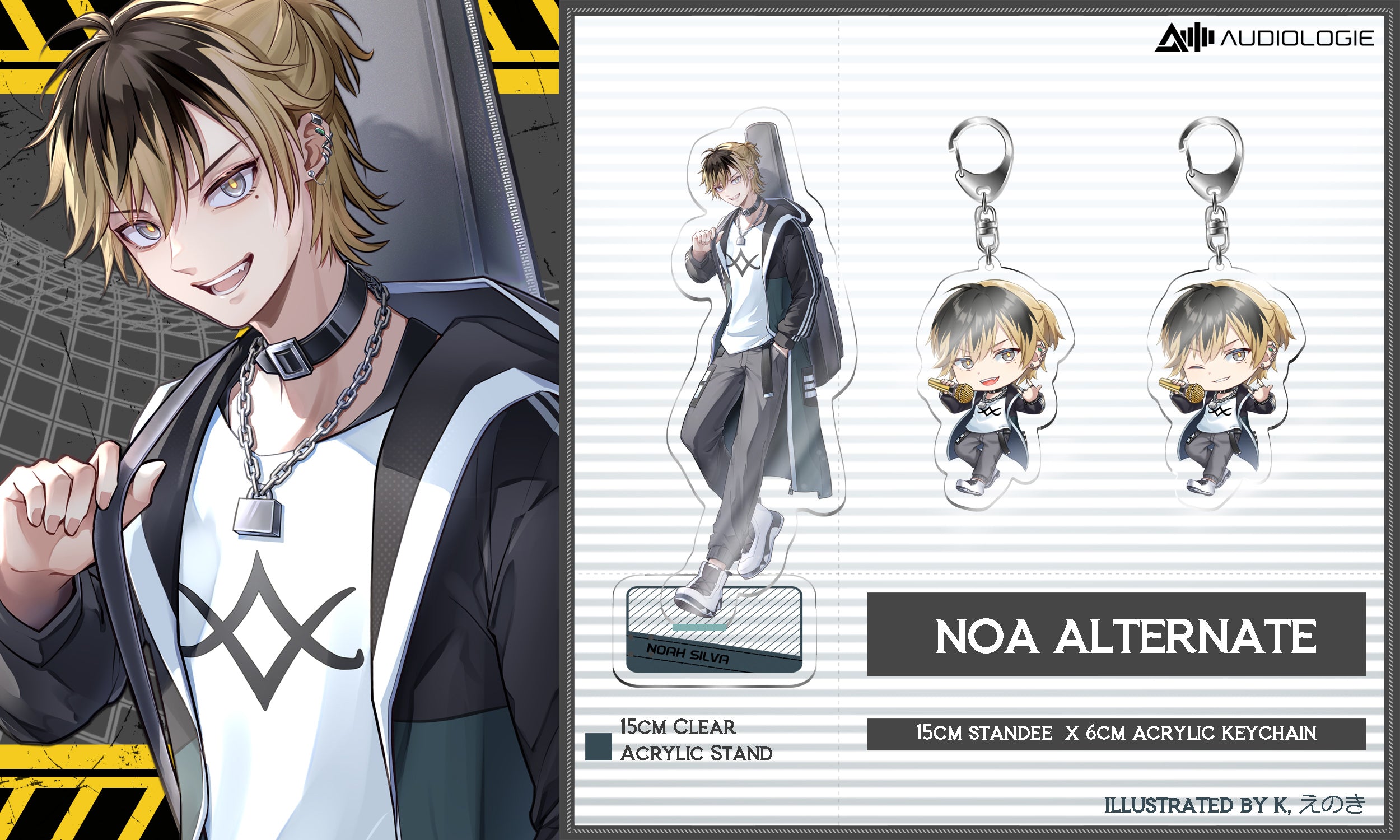 Synthesizer V NOA Alternate Version: Clear Acrylic Standee + Acrylic Charm