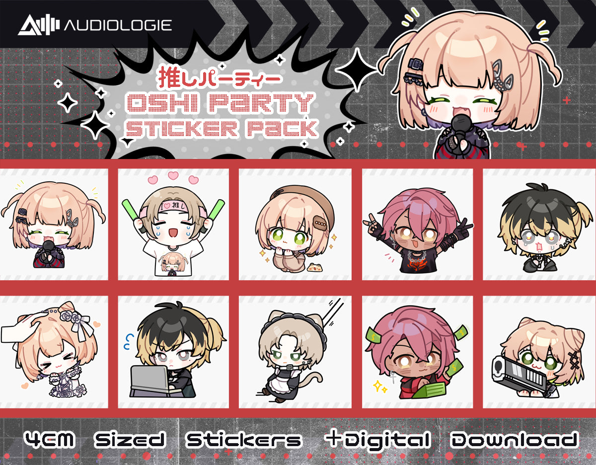 AO Music (推し) Oshi Party Sticker Set  + BONUS Digital Download