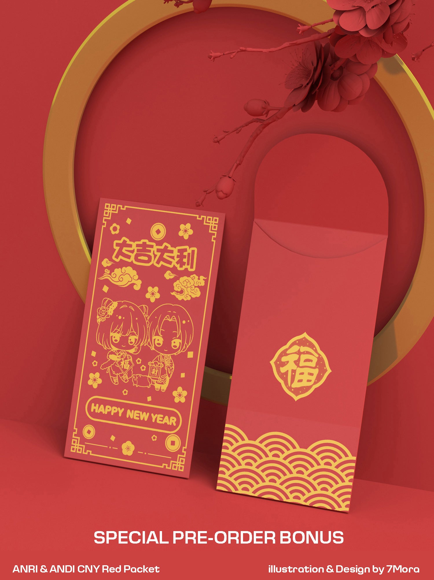 ANRI & ANDI Lunar New Year Acrylic Stand + Bonus Red Packet