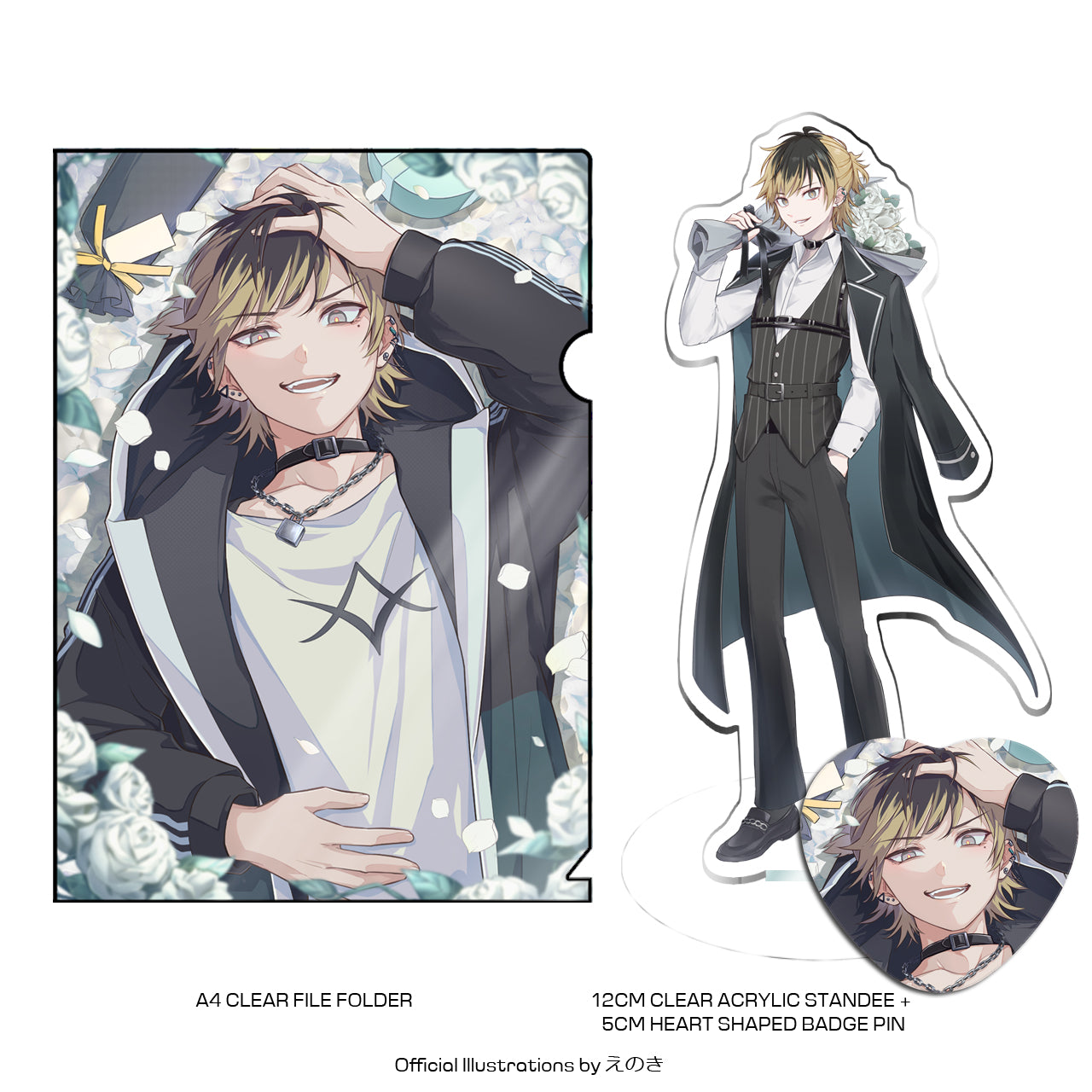 Synthesizer V NOA [White Day Edition] - A4 File Folder + Clear Acrylic Standee + Heart Can Badge