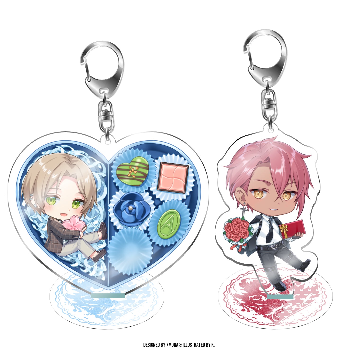 Synthesizer V JUN ANRI♂ - Clear Acrylic Keychain Standee (White Day Version)