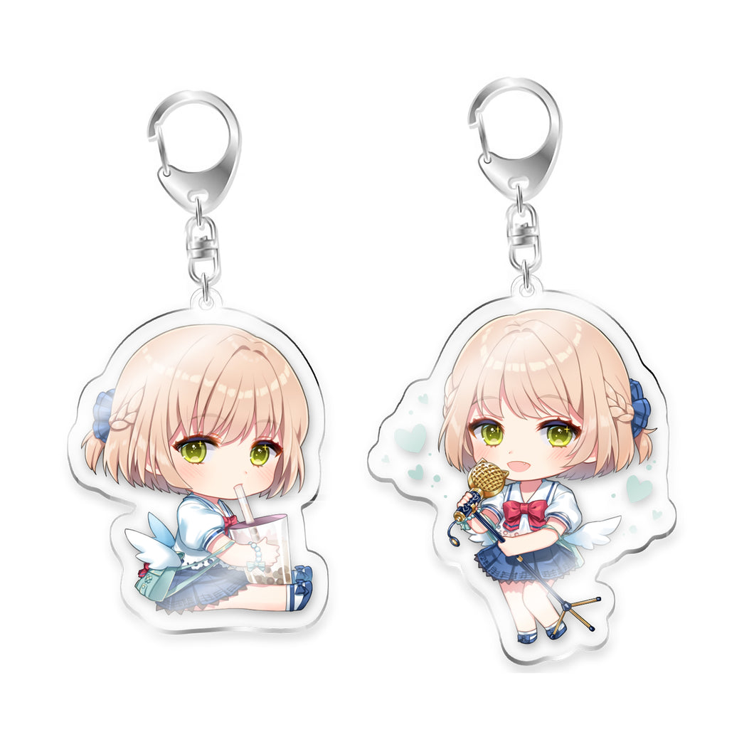 Synthesizer V ANRI - Clear Epoxy Keychains (Sitting and Standing)